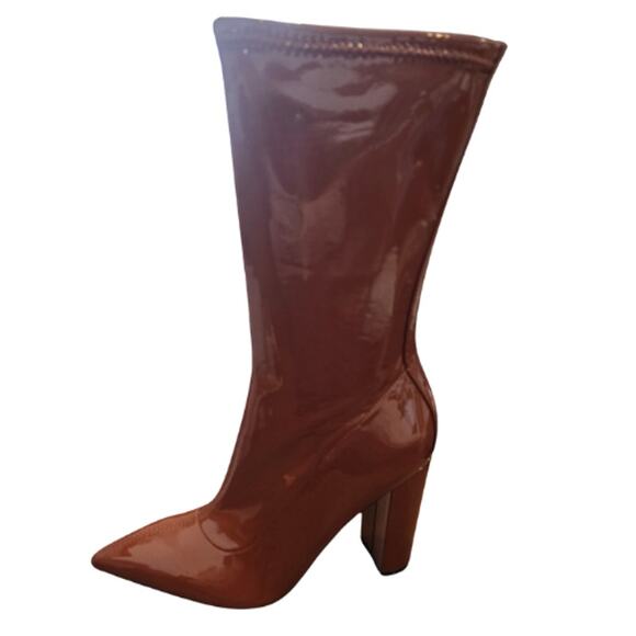 GUESS Abbale Block Heel Mid Calf Boots in Caramel NEW Size 10 - Picture 5 of 7